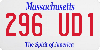 MA license plate 296UD1