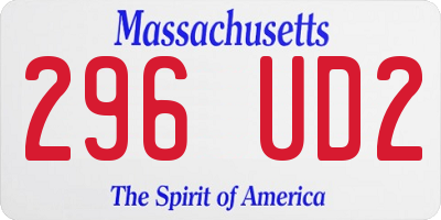 MA license plate 296UD2