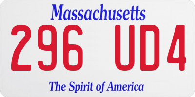 MA license plate 296UD4
