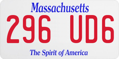 MA license plate 296UD6