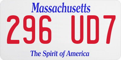 MA license plate 296UD7
