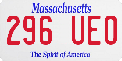 MA license plate 296UE0