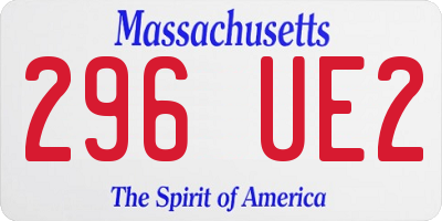 MA license plate 296UE2