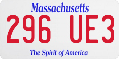 MA license plate 296UE3