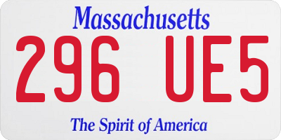 MA license plate 296UE5