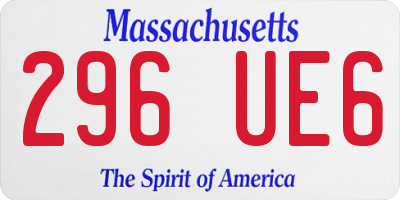 MA license plate 296UE6