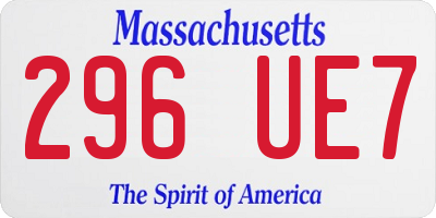 MA license plate 296UE7