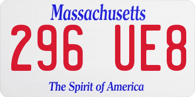 MA license plate 296UE8