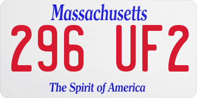 MA license plate 296UF2