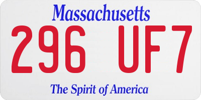 MA license plate 296UF7