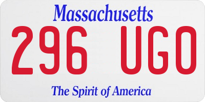 MA license plate 296UG0