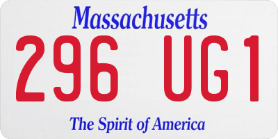 MA license plate 296UG1