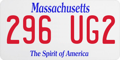 MA license plate 296UG2