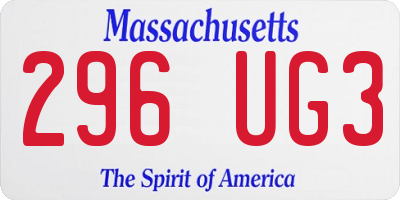 MA license plate 296UG3