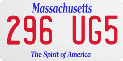 MA license plate 296UG5