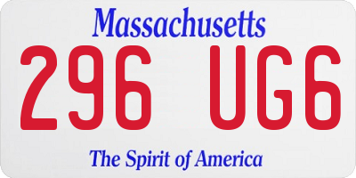 MA license plate 296UG6