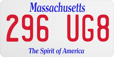 MA license plate 296UG8