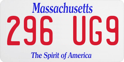 MA license plate 296UG9