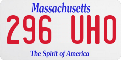 MA license plate 296UH0