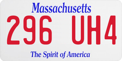MA license plate 296UH4