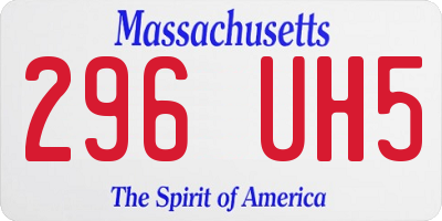 MA license plate 296UH5
