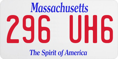 MA license plate 296UH6