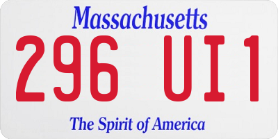 MA license plate 296UI1