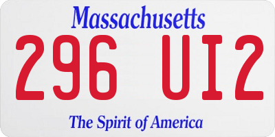MA license plate 296UI2