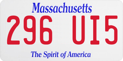 MA license plate 296UI5
