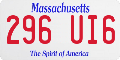 MA license plate 296UI6