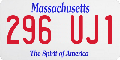 MA license plate 296UJ1