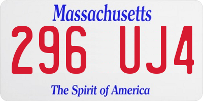 MA license plate 296UJ4