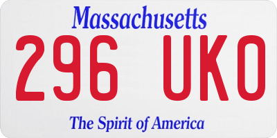 MA license plate 296UK0