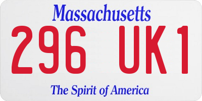 MA license plate 296UK1