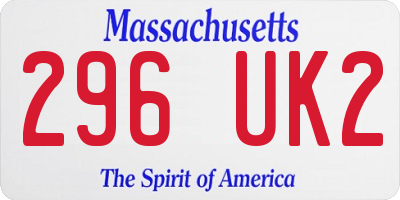 MA license plate 296UK2
