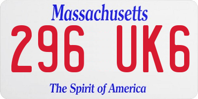 MA license plate 296UK6