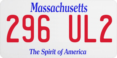 MA license plate 296UL2