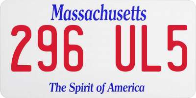 MA license plate 296UL5