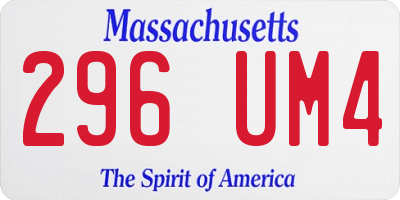 MA license plate 296UM4