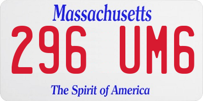 MA license plate 296UM6