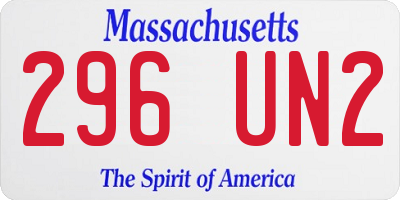 MA license plate 296UN2
