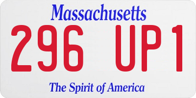 MA license plate 296UP1