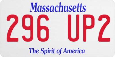 MA license plate 296UP2