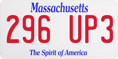 MA license plate 296UP3