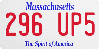 MA license plate 296UP5