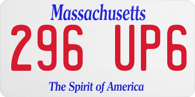 MA license plate 296UP6