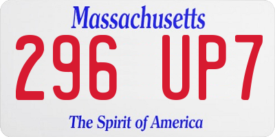MA license plate 296UP7