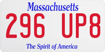 MA license plate 296UP8