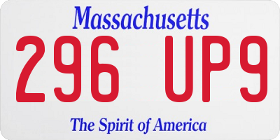MA license plate 296UP9