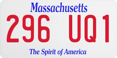MA license plate 296UQ1